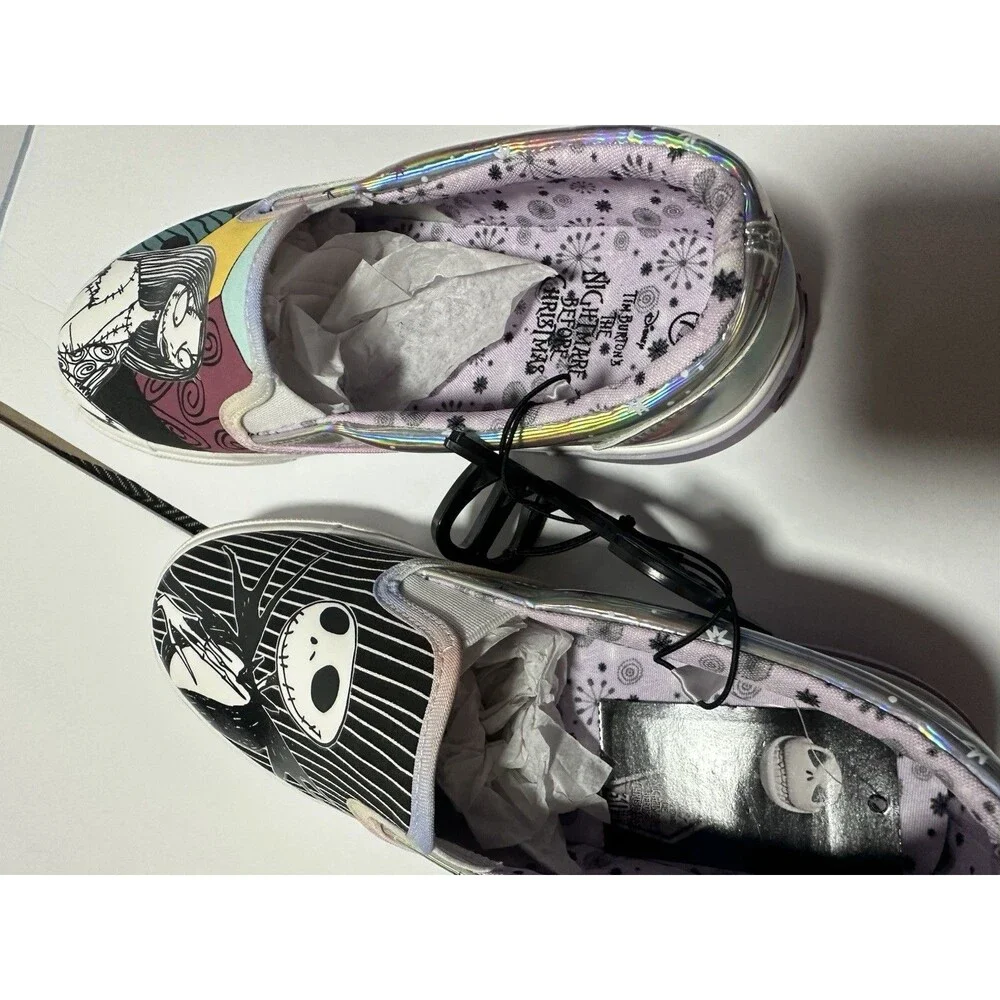 Nightmare Before Christmas Jack and Sally Slip On Sneakers 7 1/2